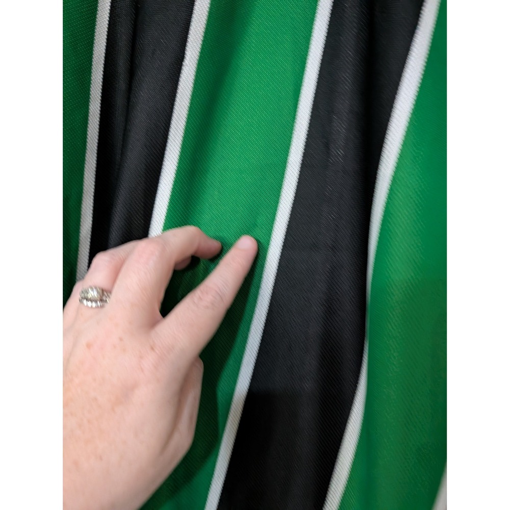 Vintage 90s Nike Team Jersey Mens Green Black Vertical Stripe V-Neck Soccer L - Picture 9 of 14